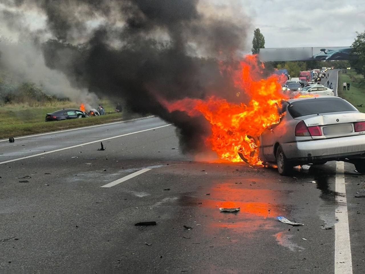 Doi șoferi, transportați la spital după accidentul produs pe traseul Bălți–Sângerei