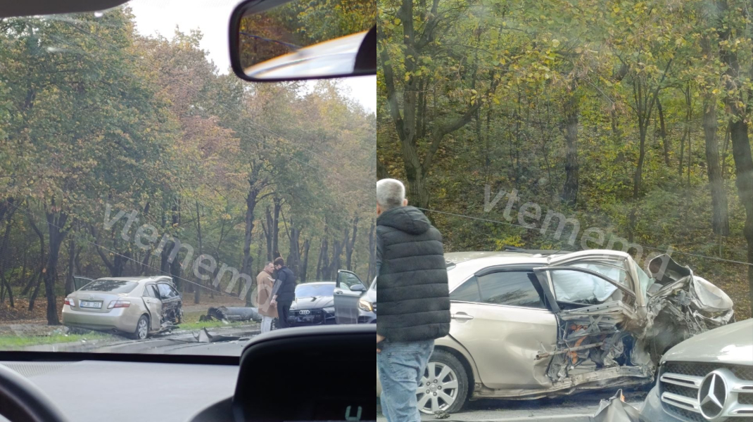 VIDEO Impact violent în sectorul Ciocana. Ambulanța – la fața locului