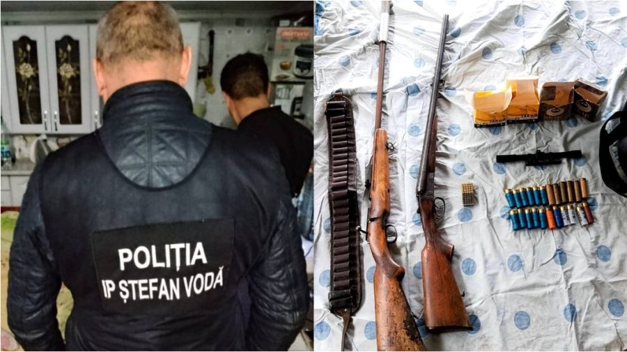 Arme și muniții deținute ilegal, descoperite sub o saltea. Percheziții într-o gospodărie din Ștefan Vodă
