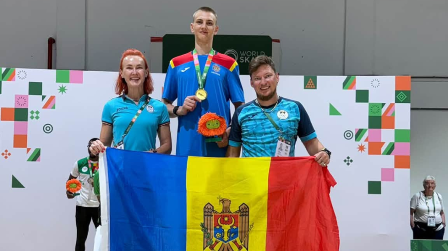 FOTO, VIDEO Moldova, ai aur! Un sportiv a devenit campion mondial la săritură pe role