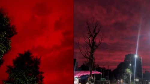 VIDEO Cerul s-a făcut roșu ca sângele. Imaginile apocaliptice din India au devenit virale