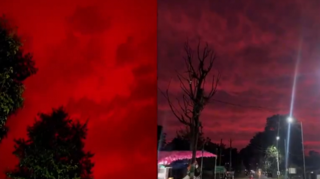 VIDEO Cerul s-a făcut roșu ca sângele. Imaginile apocaliptice din India au devenit virale