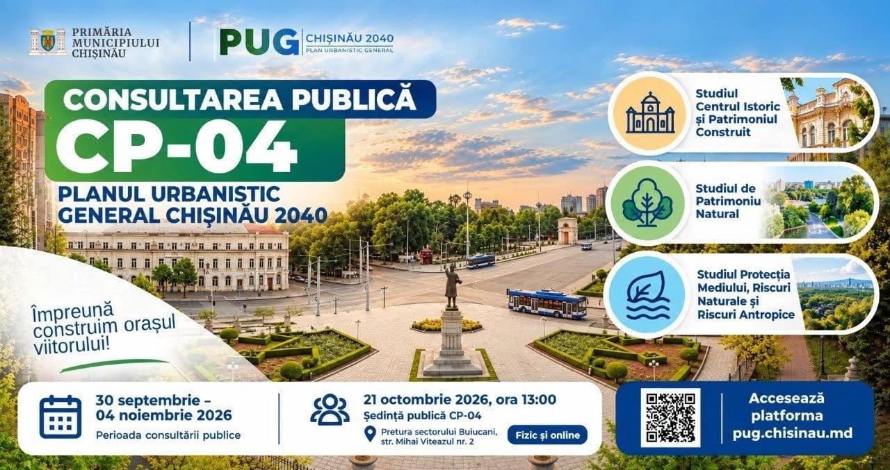 A fost lansată cea de-a patra rundă de consultări publice pentru reactualizarea PUG Chișinău 2040