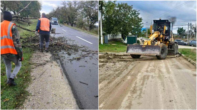 Drumarii au ieșit pe traseele naționale după ploi: Au evacuat apa și au îndepărtat nămolul de pe carosabil