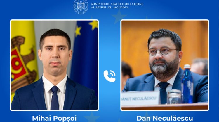 Mihai Popșoi a discutat la telefon cu omologul român, Dan Neculăescu. L-a invitat la Chișinău
