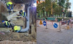 FOTO „Epopeea țevii” din scuarul Catedralei s-a încheiat. Termoelectrica: Conducta a fost reparată