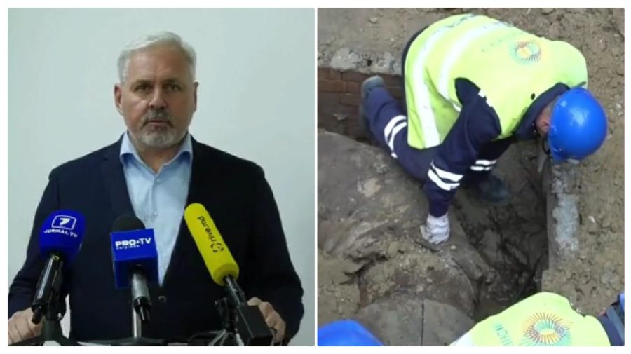 Țeava buclucașă din centrul Capitalei: Termoelectrica spune că este avarie, Ceban nu o vede