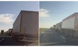 VIDEO Cozi kilometrice la Giurgiulești: Șoferii așteaptă zile în șir fără apă, hrană și toaletă