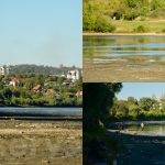 Imagini dezolante de la Soroca: Apa din Nistru s-a retras, iar mai mult de jumătate din albie a rămas descoperită