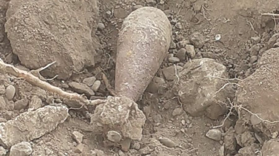 Obuz din timpul celui de-al Doilea Război Mondial, descoperit în timpul unor lucrări la calea ferată