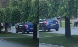 VIDEO A mers cu mașina pe trotuar în sectorul Botanica. O femeie de 54 de ani, amendată