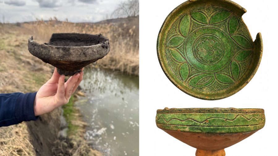 VIDEO Un vas ceramic din secolul al XIV-lea, descoperit la Costești
