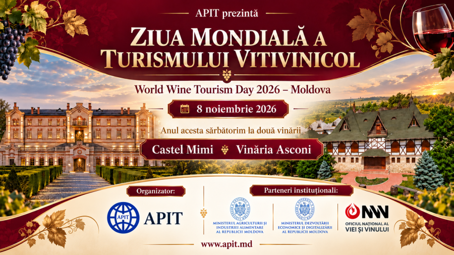 Republica Moldova marchează, pe 8 noiembrie, Ziua Turismului Vitivinicol. APIT invită vinăriile să participe